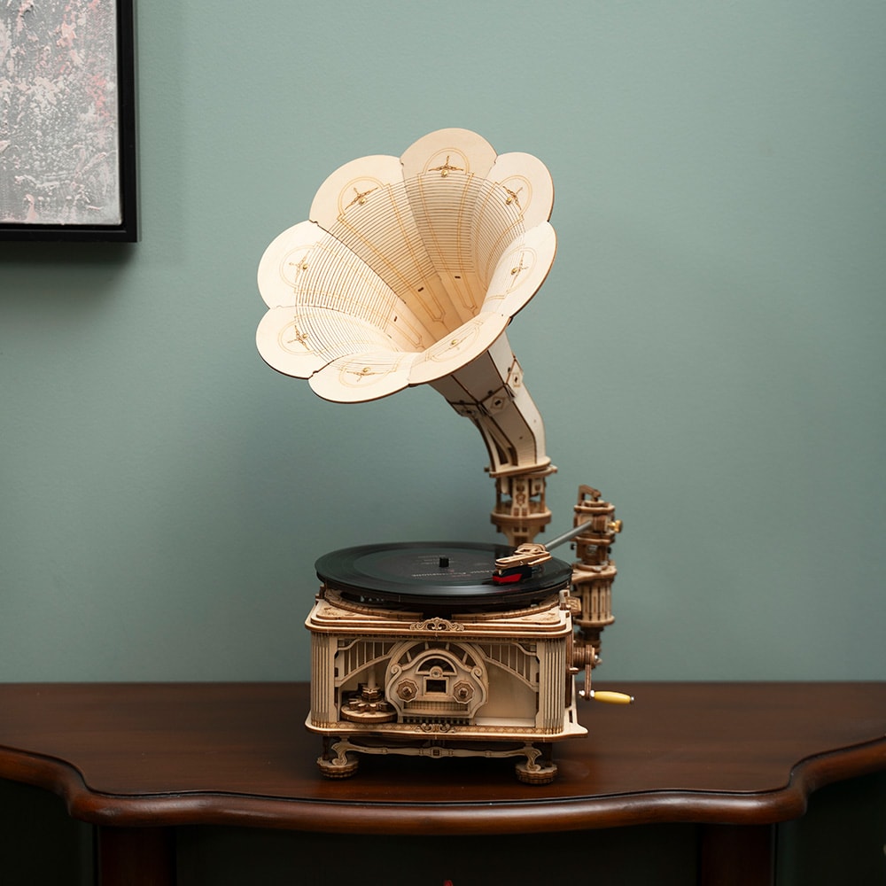 【Robotime】古典留聲機-3D木質益智模型LKB01(公司貨)