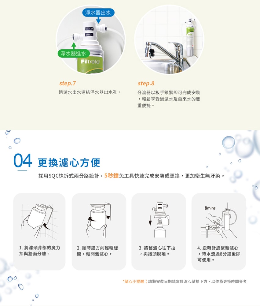 【3M】F003 DIY淨水器替換濾心單入(適用S003/DS02/DS03系列濾心)