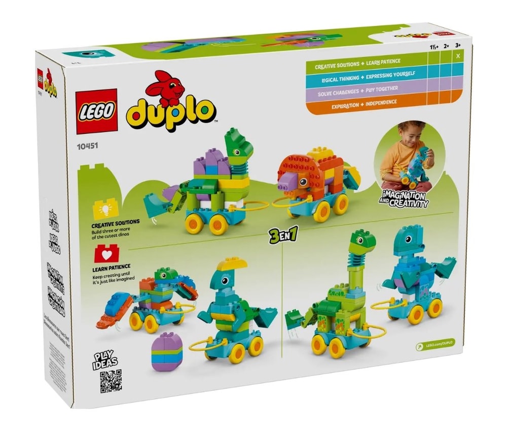 【LEGO 樂高】磚星球〡 10451 得寶系列 3 合 1 有輪恐龍 3in1 Dinosaurs on Wheels