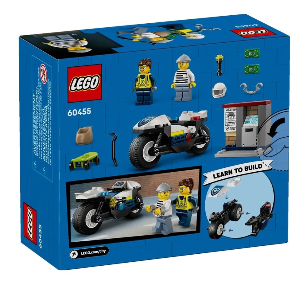 【LEGO 樂高】磚星球〡 60455 城市系列 警用摩托車追逐戰 Police Motorcycle Chase