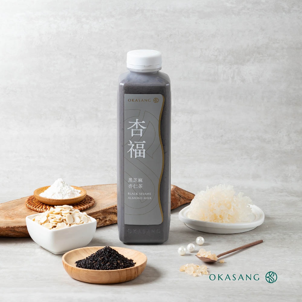 【O卡桑】杏仁茶美妍組|1000ml*4 (珍珠杏仁美妍茶*2(有糖/無加糖)、黑芝麻杏仁茶*2)