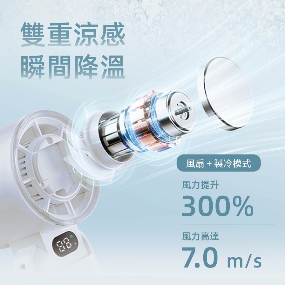 【韓國 VOTO】製冷手持風扇 柔光白/靜謐綠/奶霧色