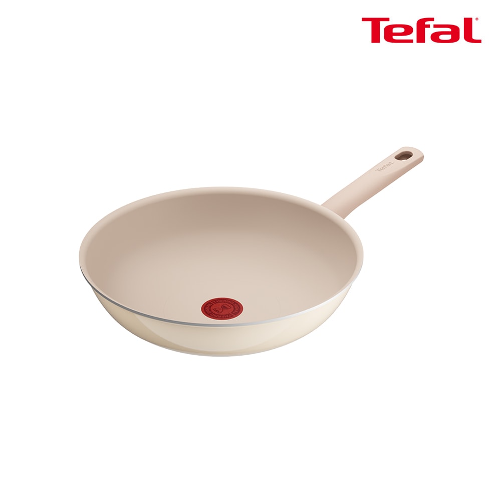 【Tefal 特福】香草牛奶系列28CM不沾小炒鍋