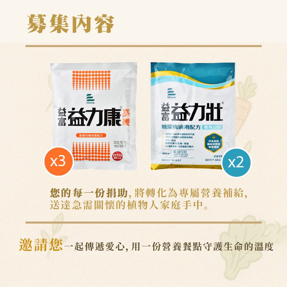 【公益捐贈】創世基金會x愛心捐贈套餐 認購營養套餐1個月(1套)-常態公益當月訂單集購次月中旬出貨