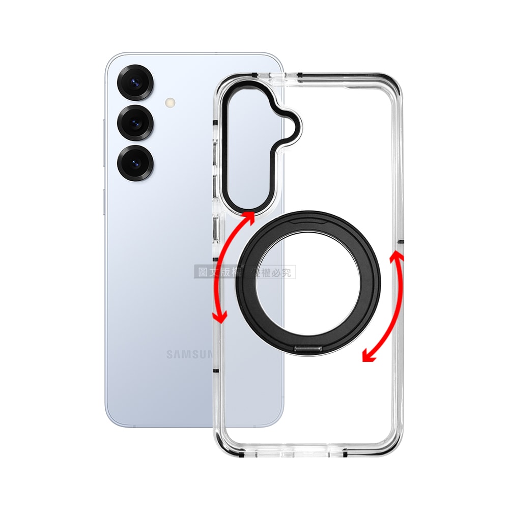 【VOORCA】非凡360系列 三星 Galaxy S25+/S24+ 共用 旋轉磁吸立架 軍規防摔保護殼