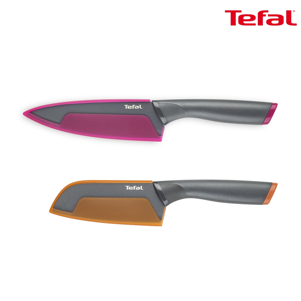 【Tefal 特福】鈦金系列刀具兩件組(12CM不沾日式主廚刀+15CM不沾主廚刀)