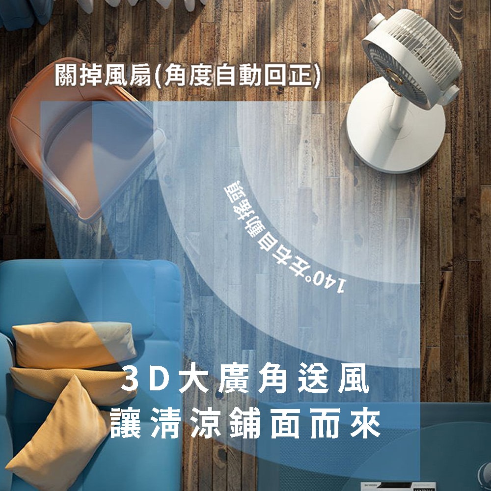 【CY 呈云】【LY 立元】10吋USB空氣循環扇 LY-F002 (遙控 夜燈 擺頭 定時 伸縮)