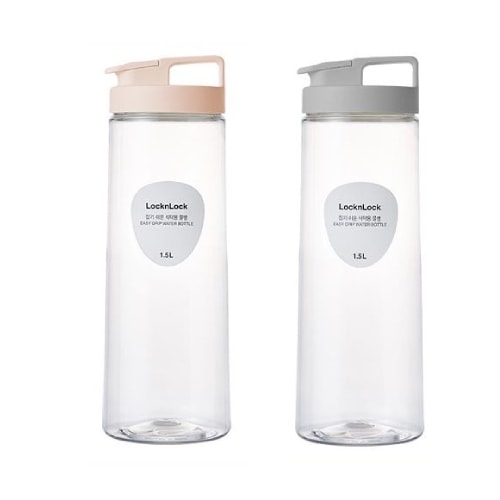 【樂扣樂扣】手提PET冷水壺1.5L(大象灰/ 淡漠粉)x2入