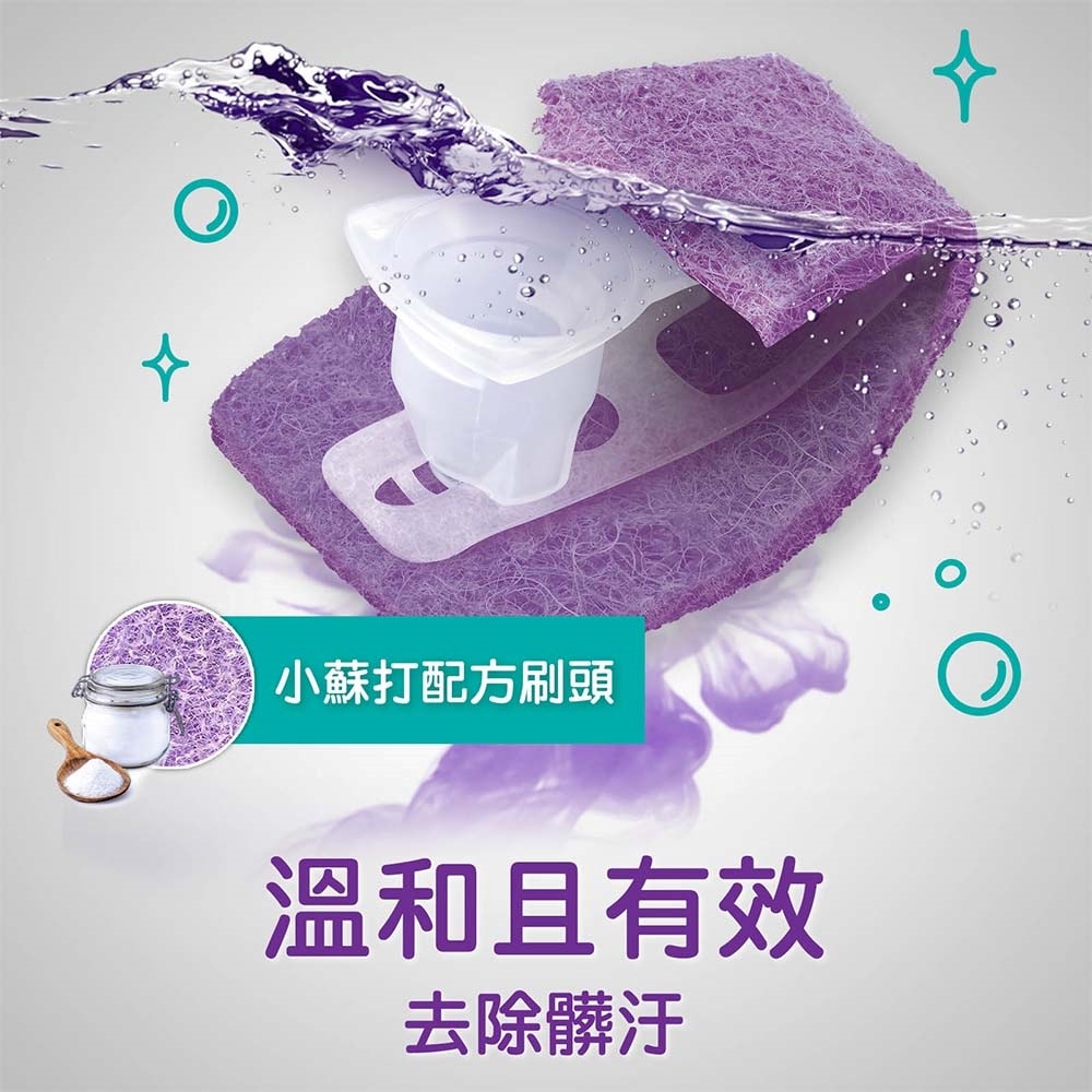 【3M】百利超淨替換式馬桶刷-小蘇打清潔配方(1柄+5刷頭+1底座)