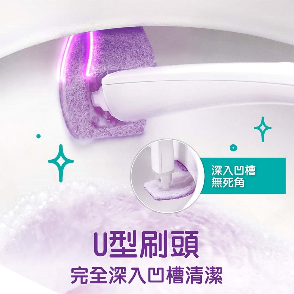 【3M】百利超淨替換式馬桶刷-小蘇打清潔配方(1柄+5刷頭+1底座)