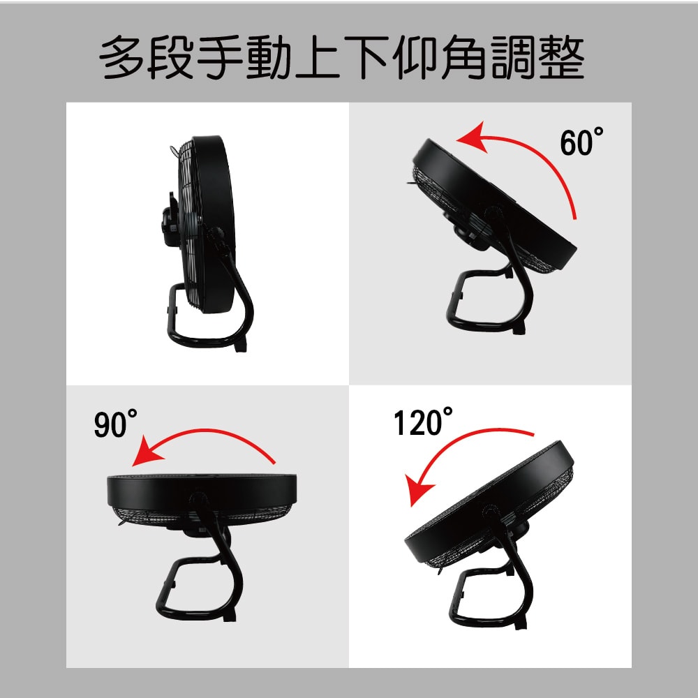 【SUPA FINE 勳風】16吋DC變頻渦輪循環扇/DC電風扇/工業風扇(HFB-S0816)可接行動電源/90度仰角