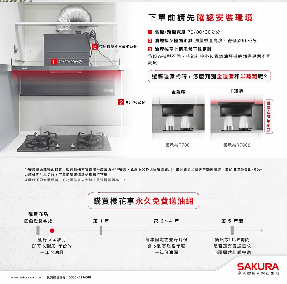 【SAKURA 櫻花】80公分AI風控近吸升降款半隱藏式除油煙機 DR7396L北北基以外縣市另外付安裝費