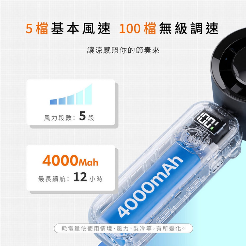 【guxon古尚】巧冰扇/充插兩用冰敷扇手持USB風扇/DC扇/掛脖扇/桌扇(GXFAN01)可立可折疊/100段速/附掛繩