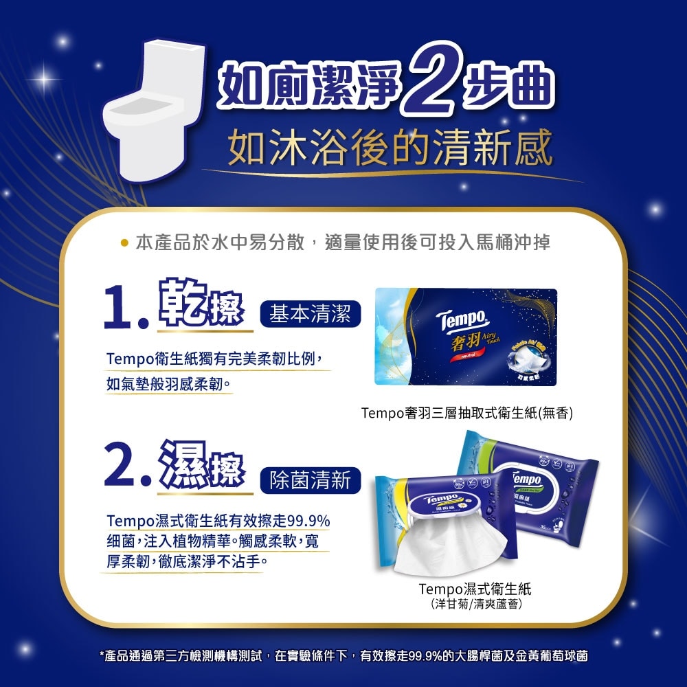 【Tempo】奢羽3層抽取式衛生紙80抽 無香 24包/箱