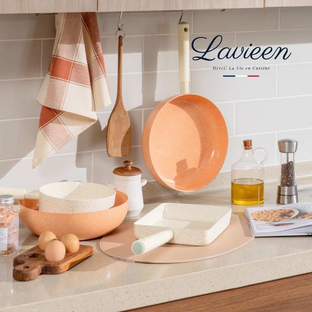 【Korea King】La Vie En 法式優雅天然陶瓷不沾鍋 4鍋7件組