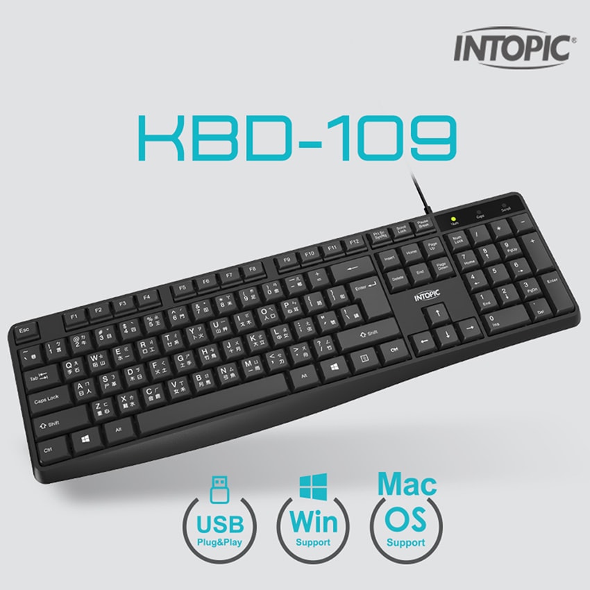 【INTOPIC 廣鼎】尊爵USB標準鍵盤(KBD-109)