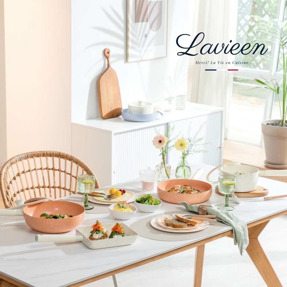 【Korea King】La Vie En 法式優雅天然陶瓷不沾鍋 4鍋7件組