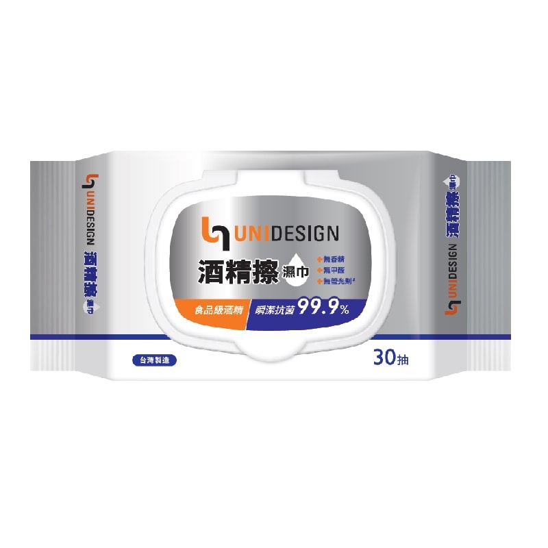 【UNIDESIGN】酒精擦濕巾 30抽*3入/串