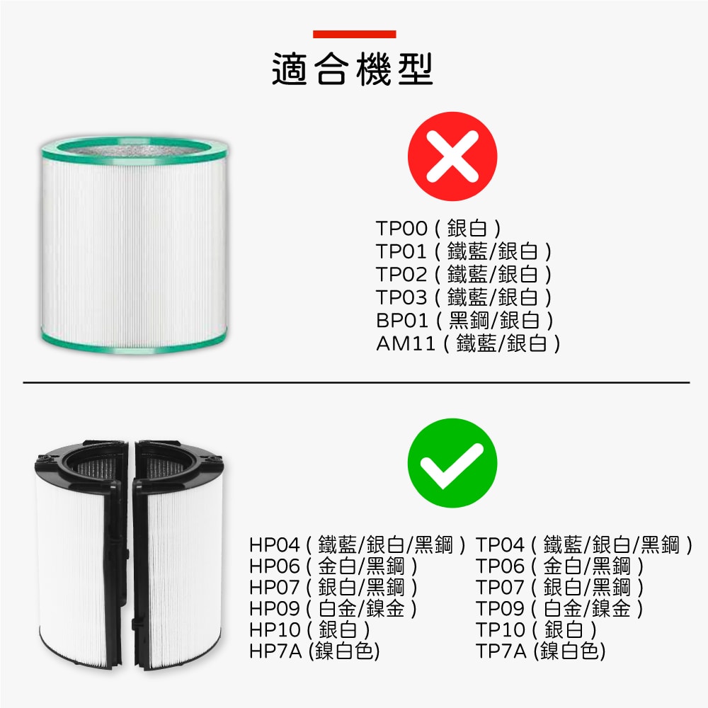【蟎著媽】替換濾網 適用 戴森 Dyson TP07 TP09 TP10 HP07 HP09 HP10 TP7A空氣清淨機