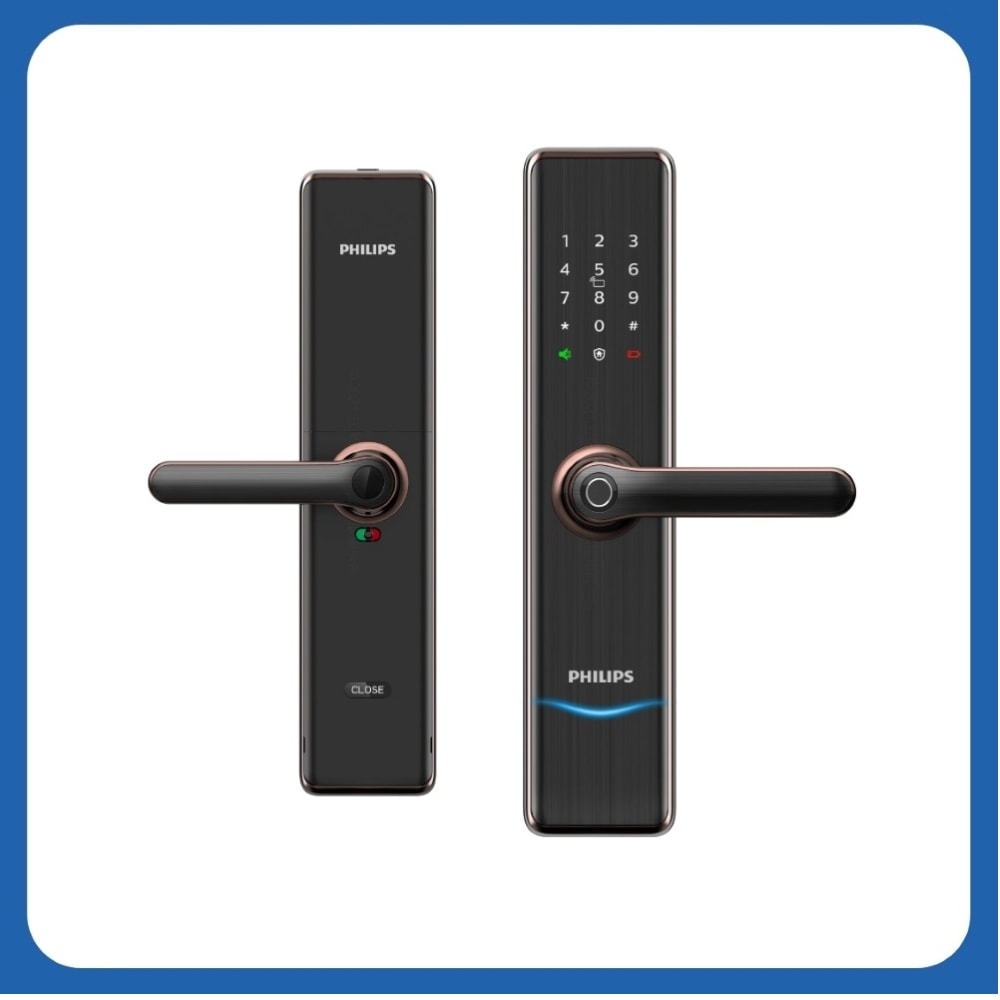 【Philips 飛利浦】7300 五合一把手式電子鎖(指紋│卡片│密碼│鑰匙│WIFI/含安裝)