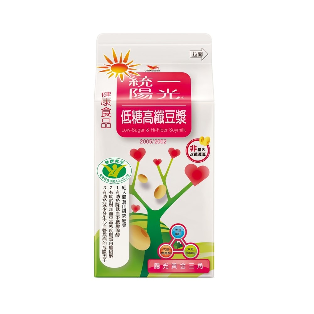 【統一】陽光低糖高纖豆漿400ml(冷藏專區需滿$399才能出貨)