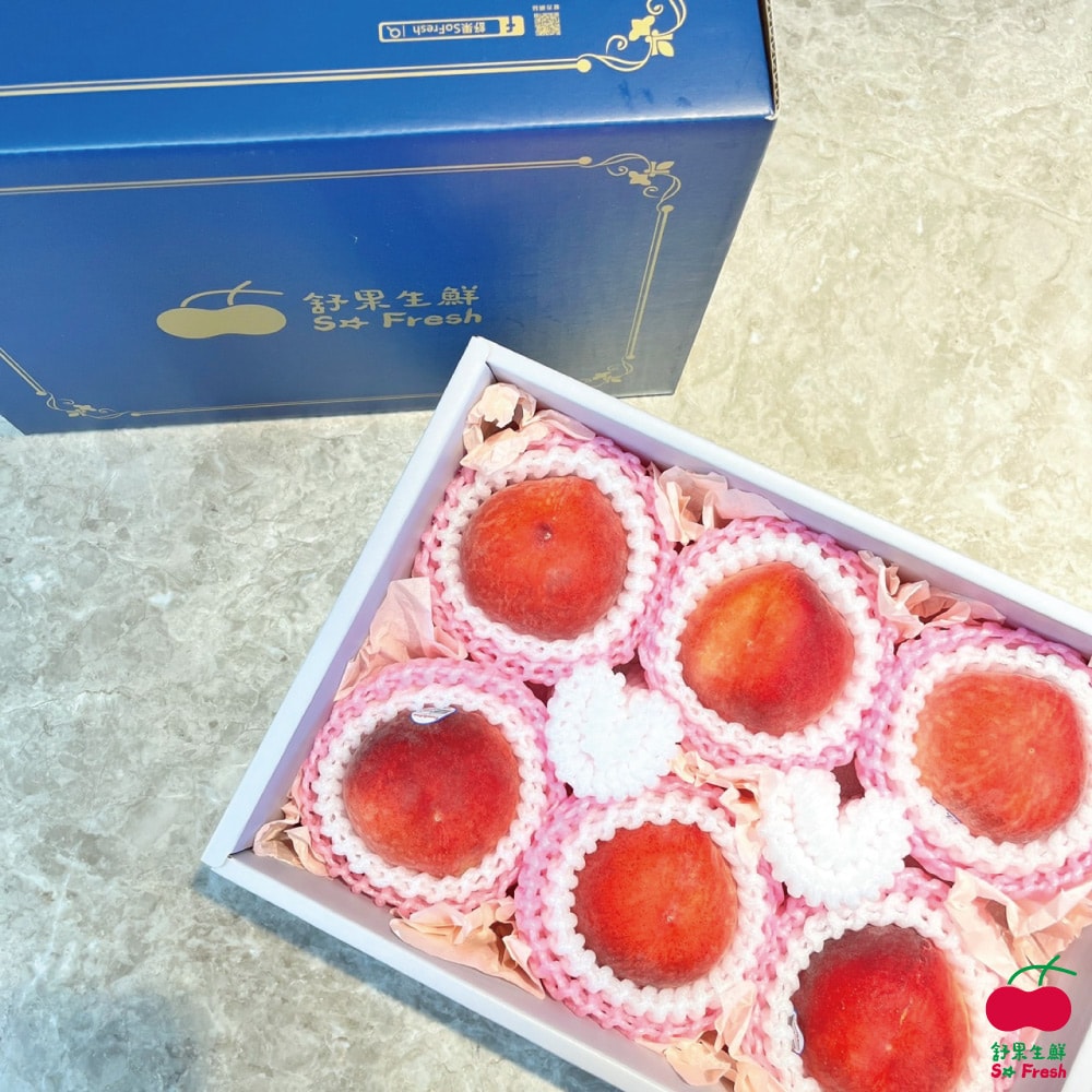 【舒果】美國水蜜桃6入禮盒(約1.5~2kg)