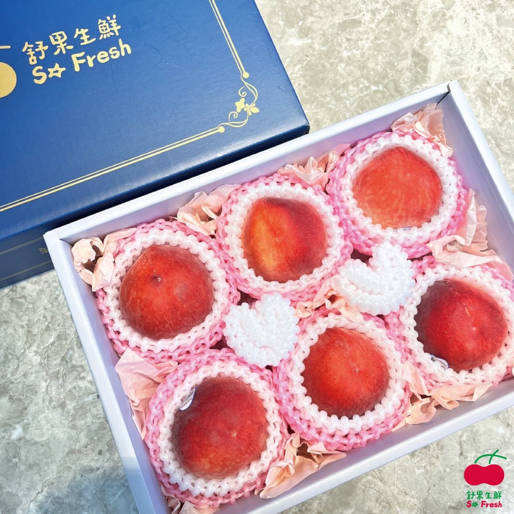 【舒果】美國水蜜桃6入禮盒(約1.5~2kg)