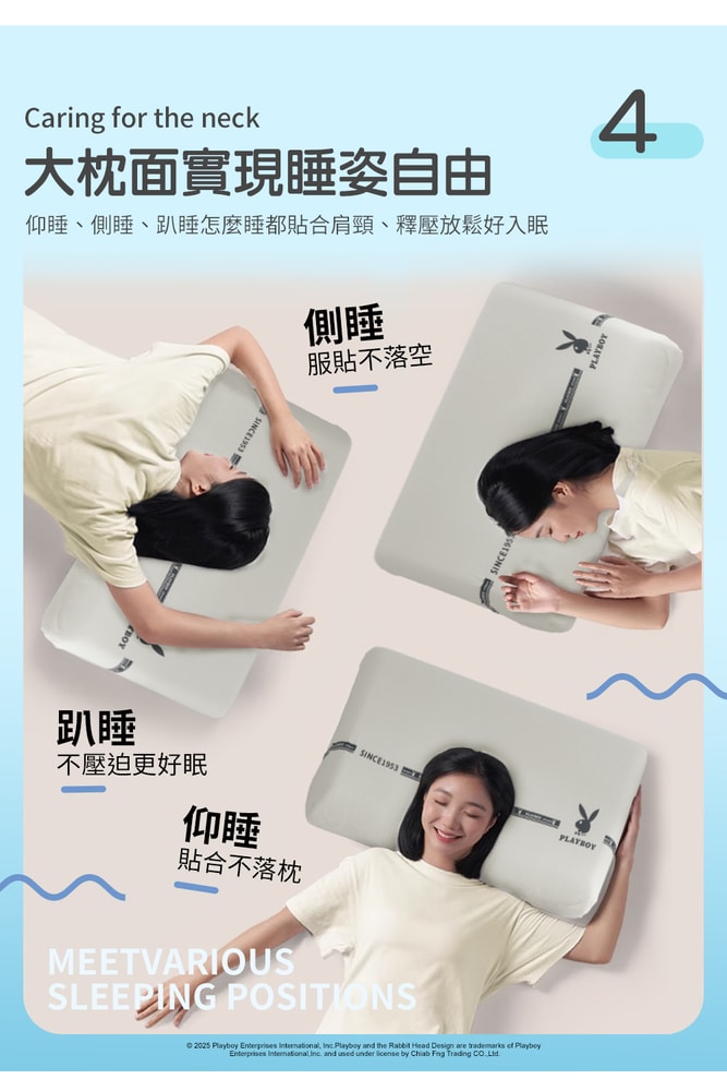 【PLAYBOY】慢回彈零重力釋壓記憶枕1入(止鼾枕/釋壓支撐/透氣好眠/太空記憶棉)