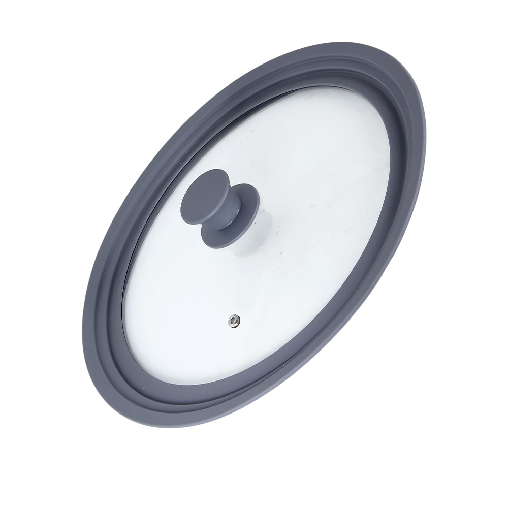 【生活采家】三尺寸 矽膠圈 玻璃鍋蓋 灰色 28-30-32cm 矽膠鍋蓋 三環鍋蓋 通用鍋蓋 炒鍋鍋蓋 湯鍋蓋