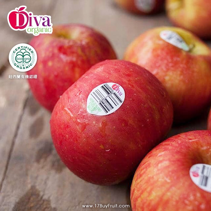 【一起買水果】紐西蘭有機Organic Diva 天后蘋果-質樸禮盒 (20顆 / 約4.3公斤) ※ 預購！10個工作日內出貨