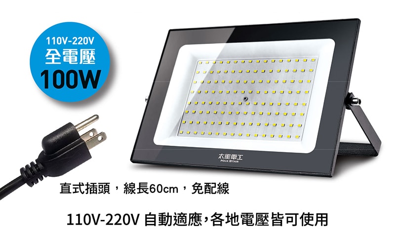 【太星電工】100WLED防水投射燈/全電壓 WDA30100