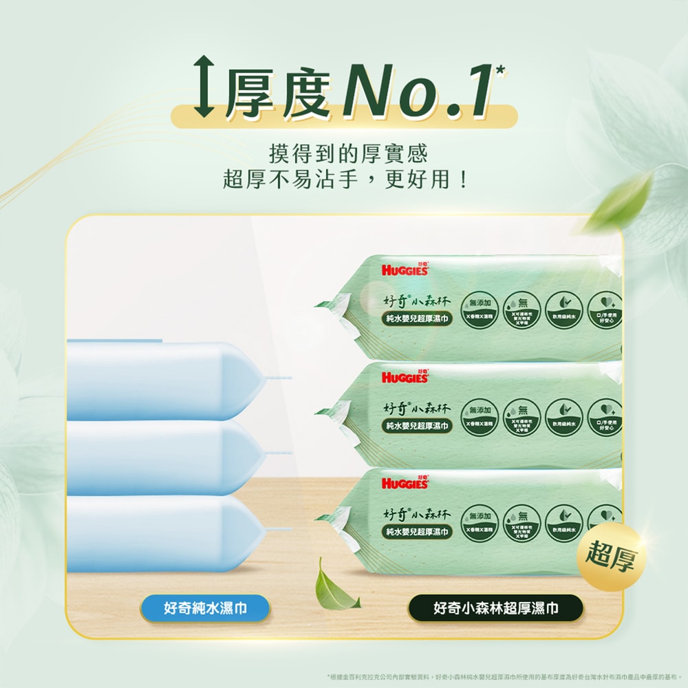 【HUGGIES 好奇】小森林純水嬰兒超厚濕巾 80抽x12包/箱 箱購