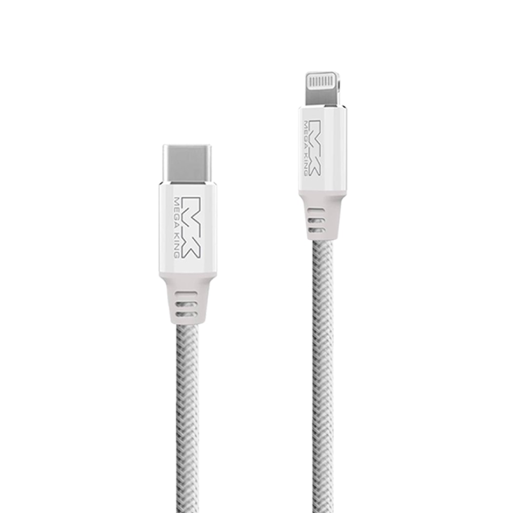 【MEGA KING】原廠 MFI認證 Type-C to Lightning 鋁合金編織充電線 - 1.2m (盒裝)