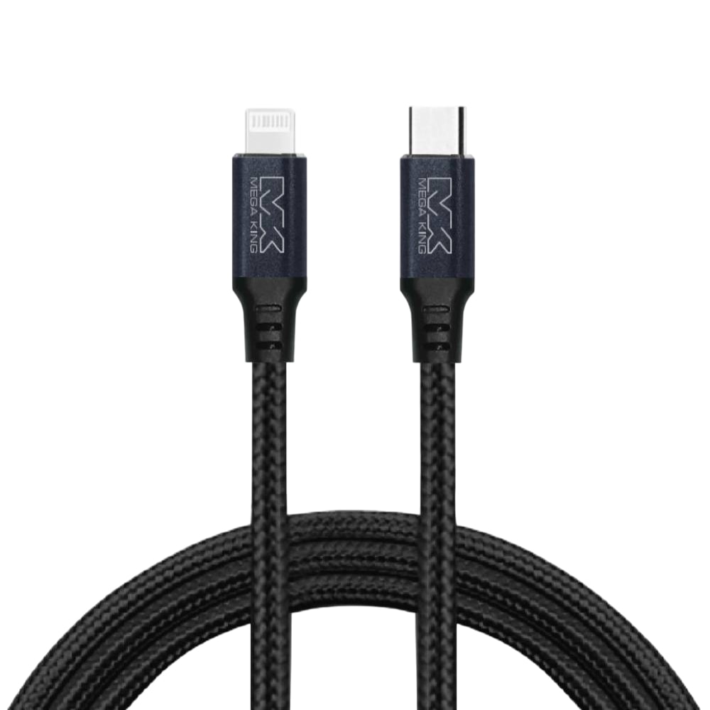【MEGA KING】原廠 MFI認證 Type-C to Lightning 鋁合金編織充電線 - 1.2m (盒裝)