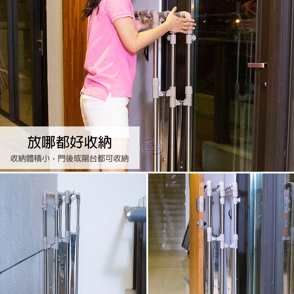 【百鈴】衣立不倒三桿可移動大容量多變曬衣架-豪華組(曬衣架/掛衣架/室內衣架/移動架/棉被架/毛巾架)