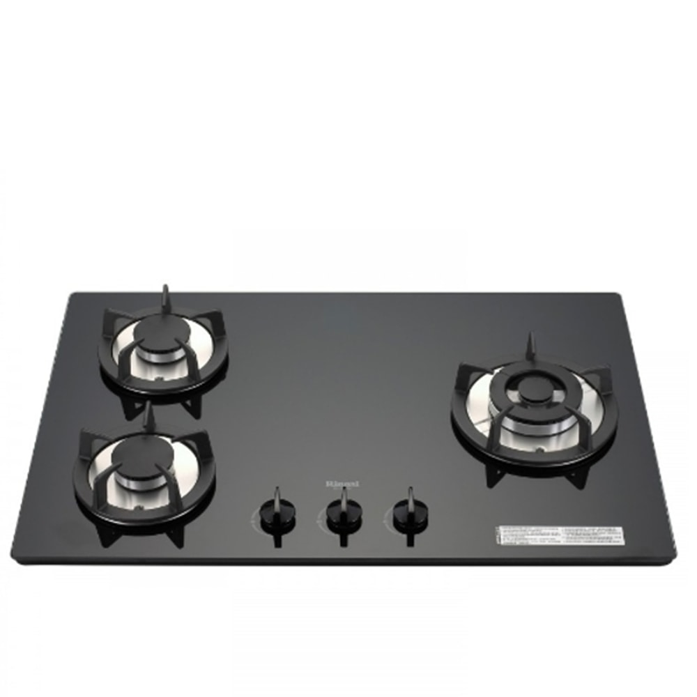【林內】【RB-302GH-B LPG】三口玻璃防漏檯面爐黑色鑄鐵爐架瓦斯爐(全省安裝)(商品卡300元)