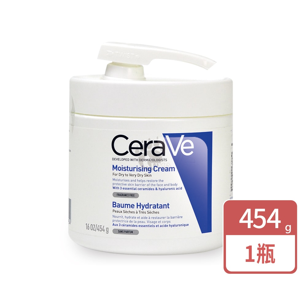 【CeraVe 適樂膚】長效潤澤修護霜(附壓頭) 454g/1瓶