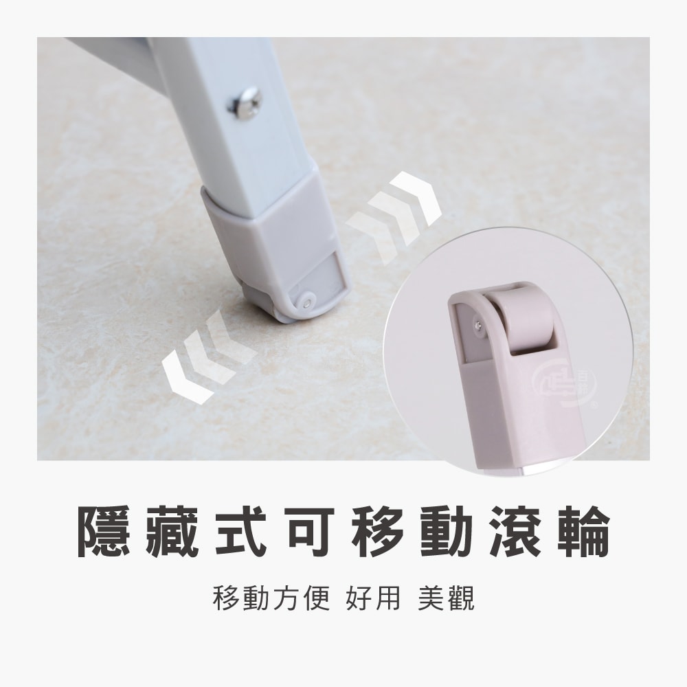 【百鈴】衣立不倒鋁合金翼型折疊帶輪曬衣架(曬衣架/掛衣架/室內衣架/移動架/棉被架/毛巾架)