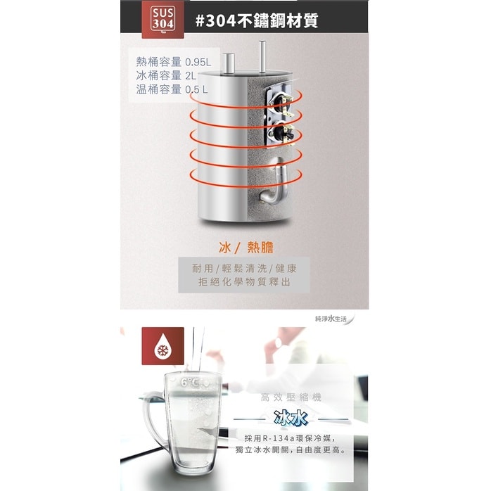 【元山牌】【YS-8202BWSI】立式冰溫熱飲水機開飲機