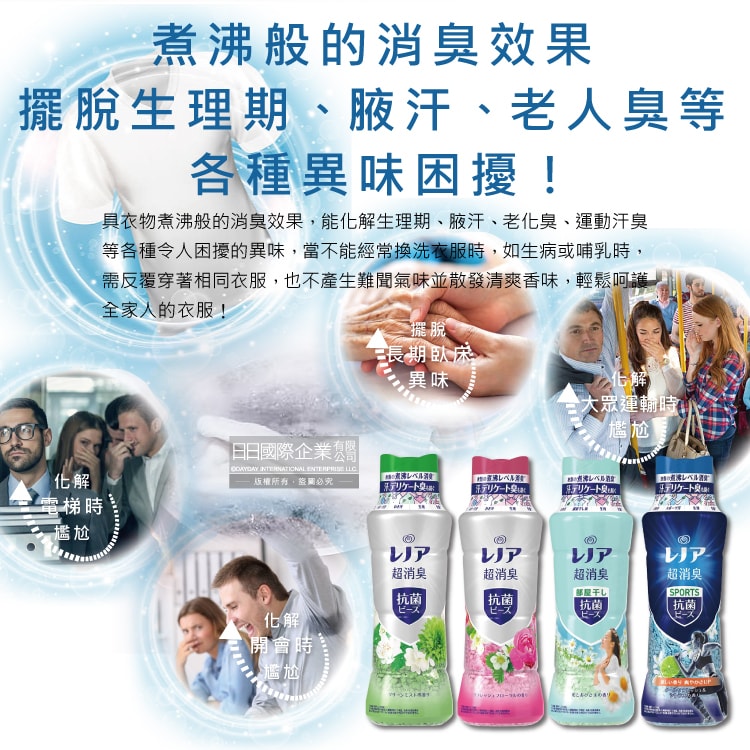 【Lenor 蘭諾】-煮沸般超消臭洗衣香氛豆-運動清爽490ml/深藍瓶(P&G香香豆,衣物芳香劑,衣物除臭顆粒,滾筒式直立式洗衣機適用)