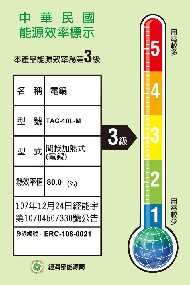【TATUNG 大同】【TAC-10L-MCW】10人份蘋果白全不鏽鋼TAC-10L-MCS同款電鍋
