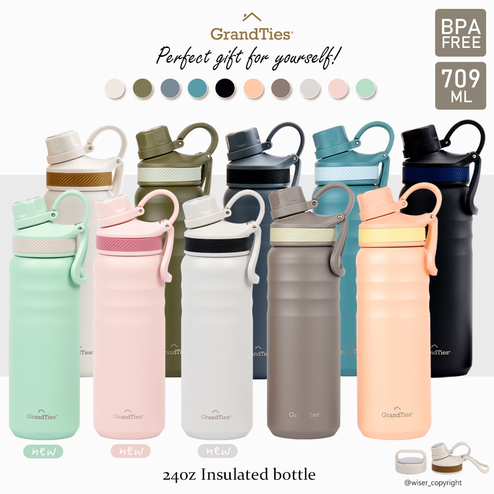 【GrandTies】雙蓋寬口709ML真空不鏽鋼保溫瓶/保溫杯