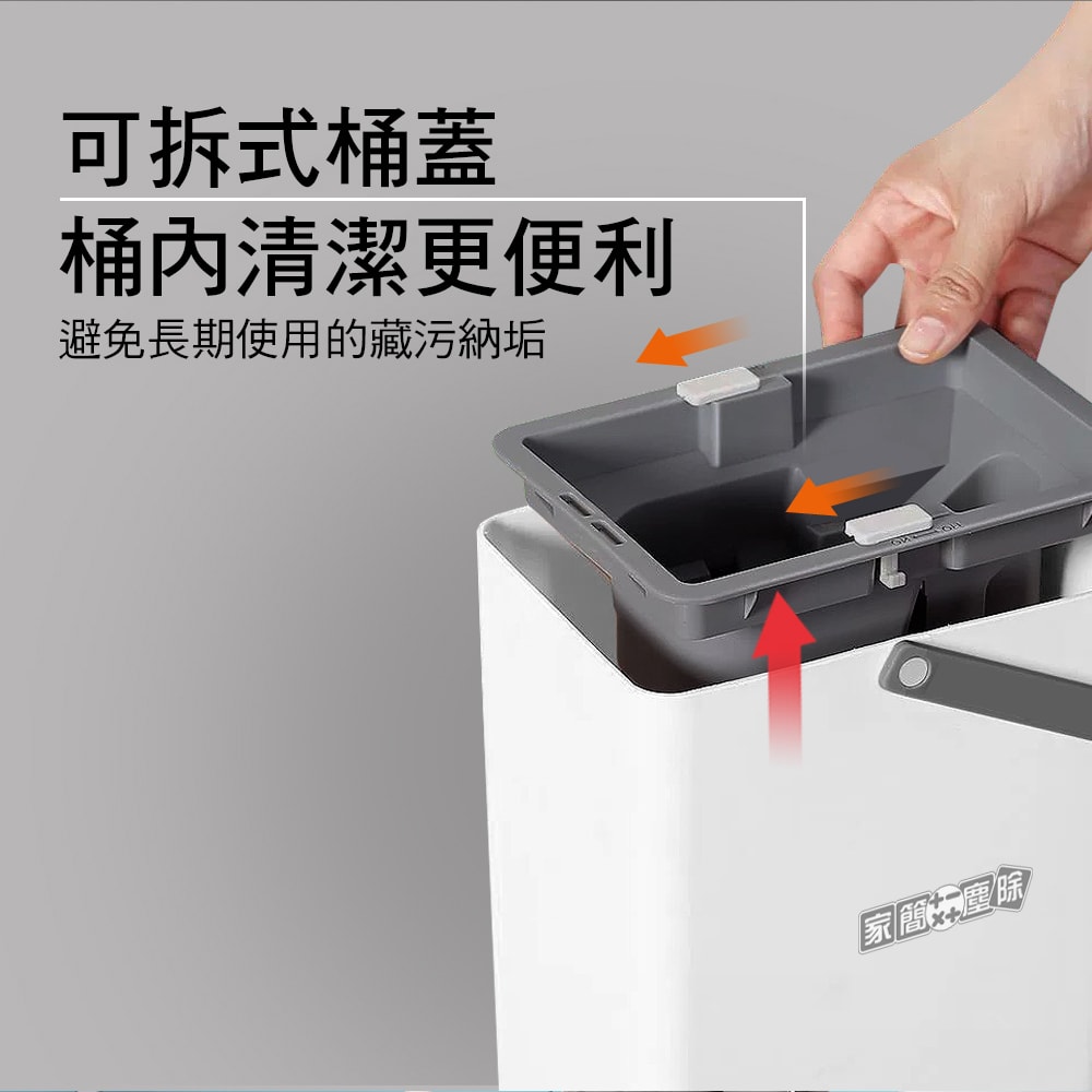 【家簡塵除】雙淨拖洗脫乾膠棉拖把組(1拖1桶1替換頭)