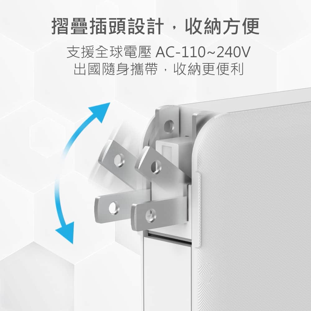 【MINIQ】台灣製造 自帶Type-C快充線/AC插頭/LED數顯 多合一行動電源(附贈出國轉接頭)
