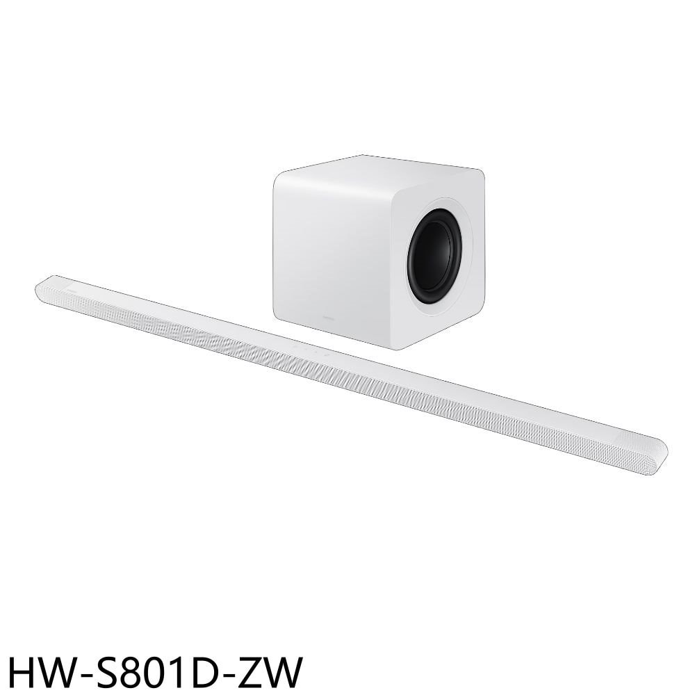 【Samsung 三星】【HW-S801D-ZW】3.1.2聲道全景聲微型劇院SoundBar白色音響