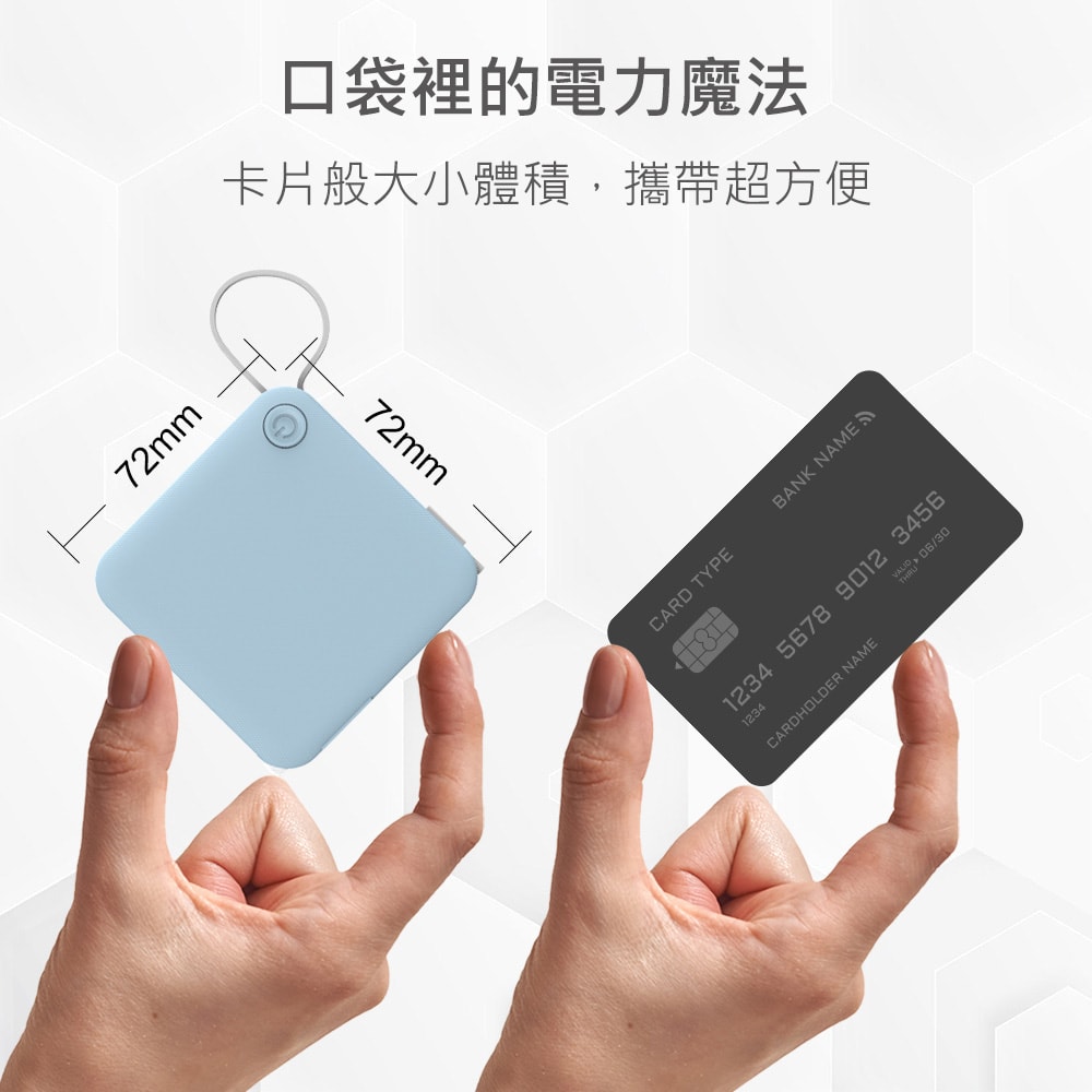 【MINIQ】台灣製造 自帶Type-C快充線/AC插頭/LED數顯 多合一行動電源(附贈出國轉接頭)