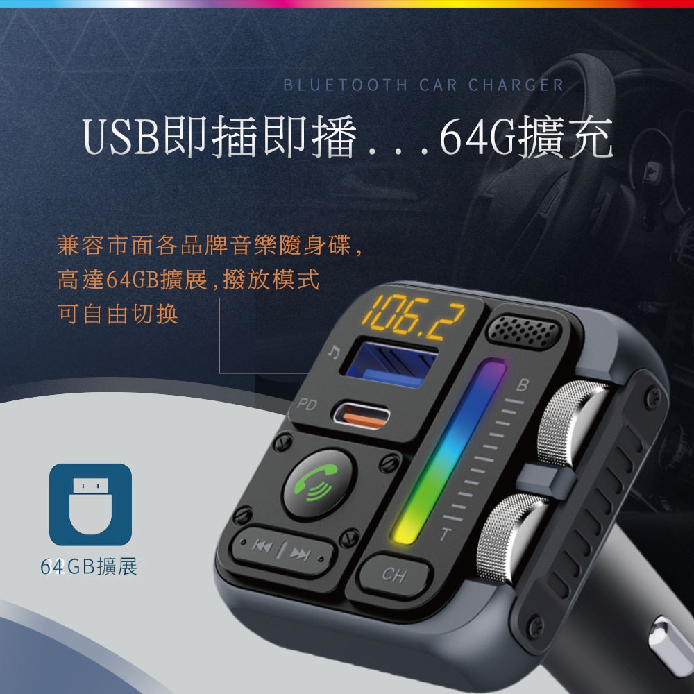 【Songwin】PD30W 藍牙免持車用播放器/車充-手機音樂撥放器 CAR5000