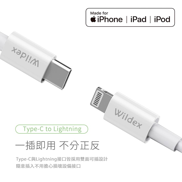 【Wildex】63W 液晶顯示/雙孔車用充電器+Type-C to Lightning 蘋果認證PD快充線