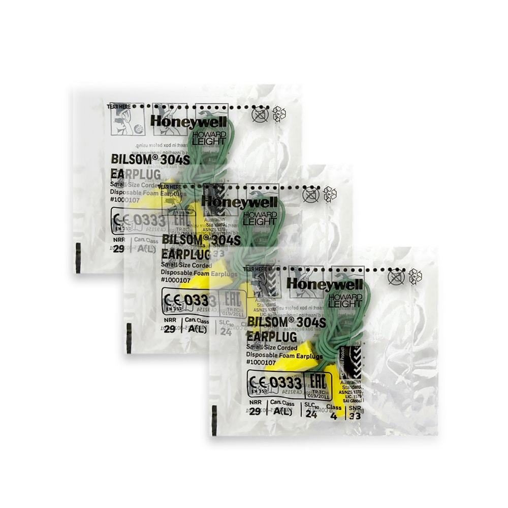【Honeywell】(3包超值組)PU慢回彈靜音耳塞1對/包-型號304S帶線版(HOWARD LEIGHT小耳道隔音,BILSOM NRR29dB防擾眠,歐盟認證保護聽力)