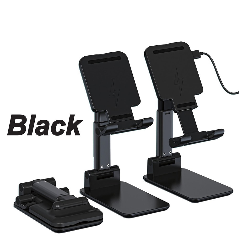 【MINIQ】折疊手機支架10W快充無線充電板/台灣製造/國家認證(贈送一體成型插座充電線)